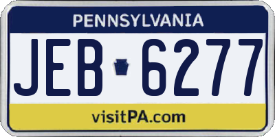PA license plate JEB6277