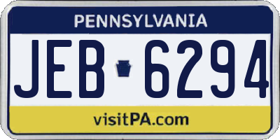 PA license plate JEB6294