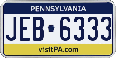 PA license plate JEB6333