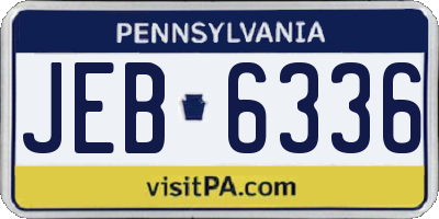 PA license plate JEB6336