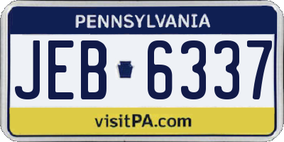 PA license plate JEB6337