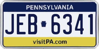 PA license plate JEB6341