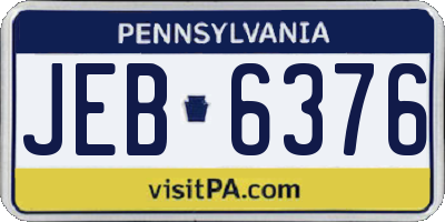 PA license plate JEB6376