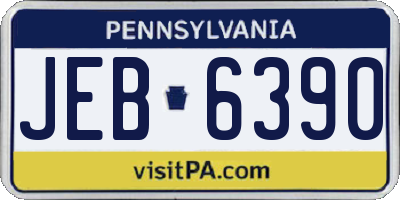 PA license plate JEB6390