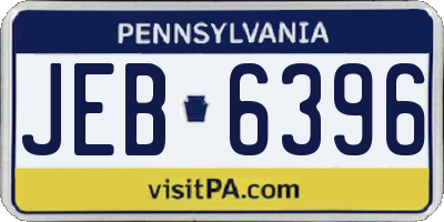 PA license plate JEB6396