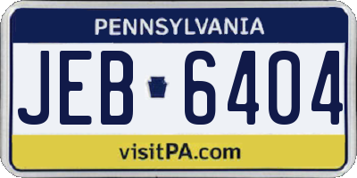 PA license plate JEB6404
