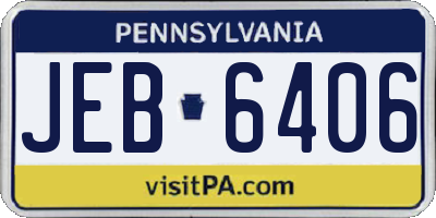 PA license plate JEB6406
