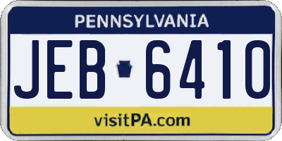PA license plate JEB6410