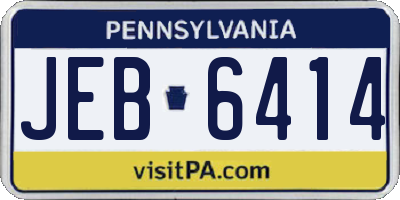 PA license plate JEB6414
