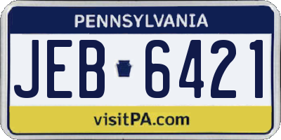 PA license plate JEB6421