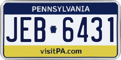 PA license plate JEB6431