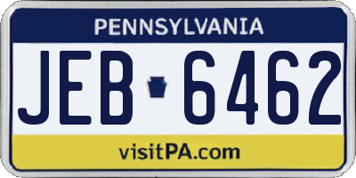 PA license plate JEB6462