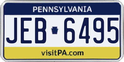 PA license plate JEB6495