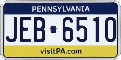PA license plate JEB6510
