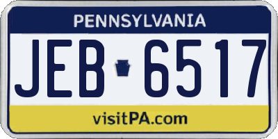 PA license plate JEB6517