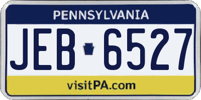 PA license plate JEB6527