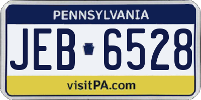 PA license plate JEB6528
