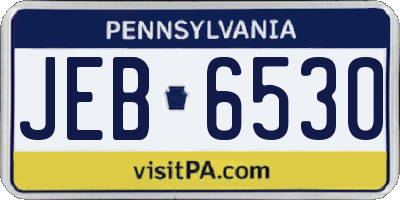 PA license plate JEB6530