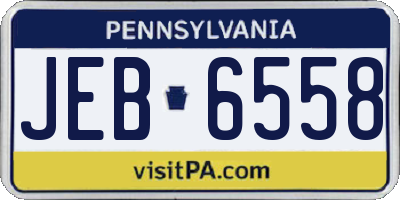 PA license plate JEB6558