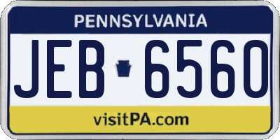 PA license plate JEB6560