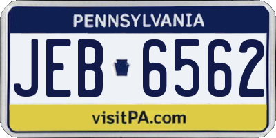 PA license plate JEB6562