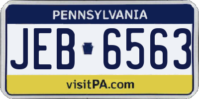 PA license plate JEB6563