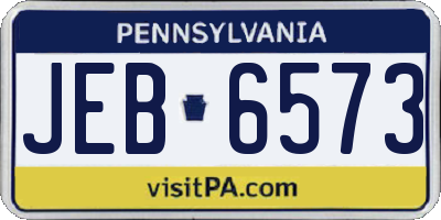 PA license plate JEB6573