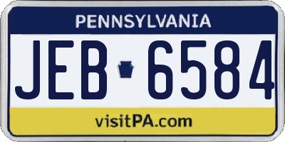 PA license plate JEB6584