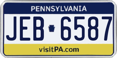 PA license plate JEB6587