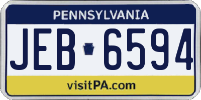 PA license plate JEB6594