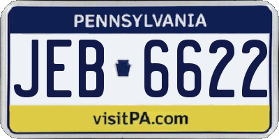 PA license plate JEB6622
