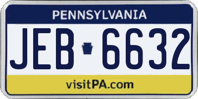 PA license plate JEB6632