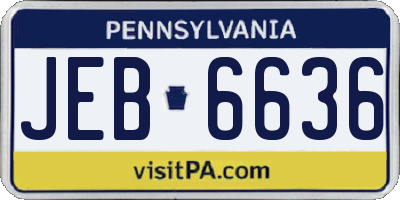 PA license plate JEB6636