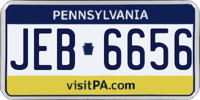 PA license plate JEB6656