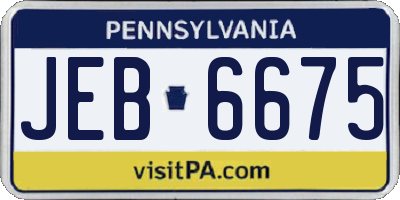 PA license plate JEB6675