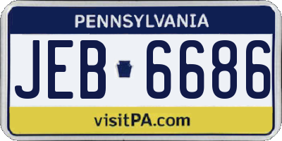 PA license plate JEB6686