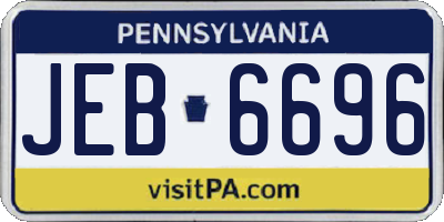PA license plate JEB6696