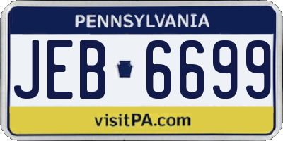 PA license plate JEB6699