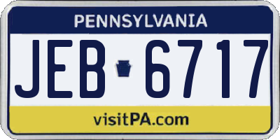 PA license plate JEB6717