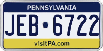 PA license plate JEB6722