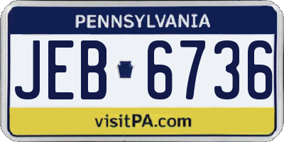 PA license plate JEB6736