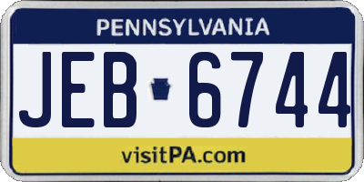 PA license plate JEB6744