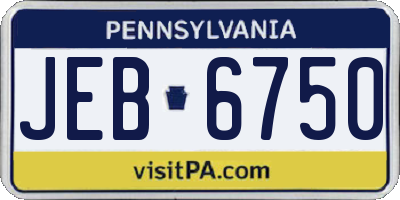 PA license plate JEB6750