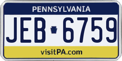 PA license plate JEB6759