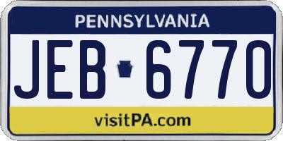 PA license plate JEB6770