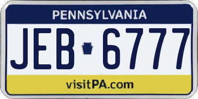 PA license plate JEB6777