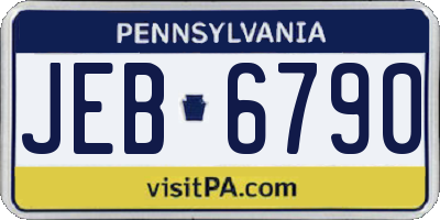 PA license plate JEB6790