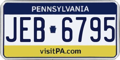 PA license plate JEB6795