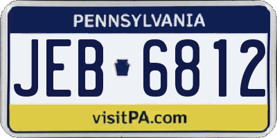 PA license plate JEB6812