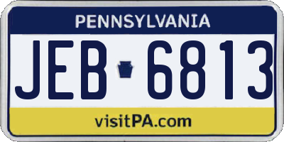 PA license plate JEB6813